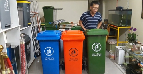 Thùng rác công cộng 120 lít tại Bắc Ninh