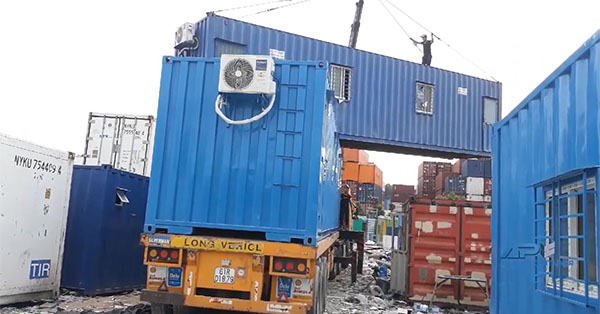 Vận chuyển container văn phòng cho khách hàng thuê tại Bắc Ninh