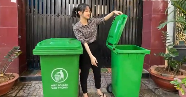 Thùng rác công cộng 120 lít chắc chắn, bền đẹp, chất lượng cao