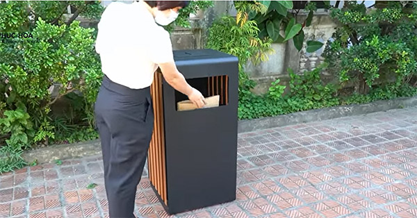 Thùng rác gỗ bền đẹp, chất lượng cao